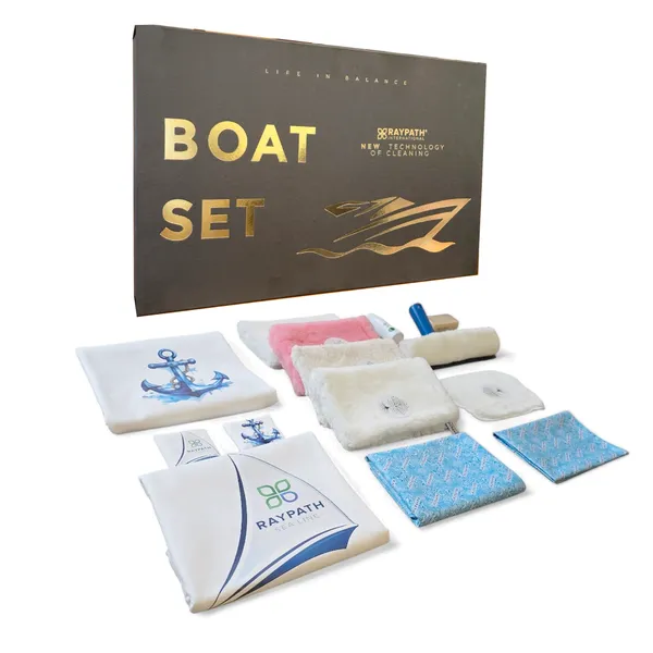 Boat Set Raypath z rękawicami, czyścikami Sunbeam, ręcznikami BOAT i pudełkiem zestawu