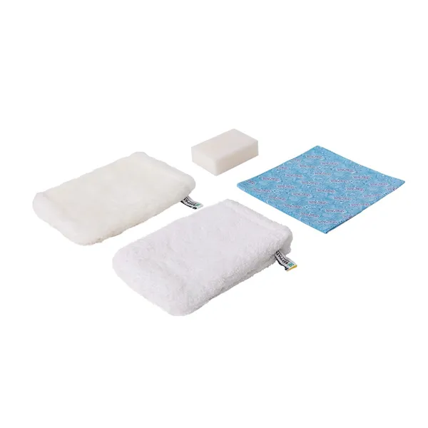 White Essentials Set Raypath 695: dwie białe rękawice, mydło 100 g i niebieski Sunbeam